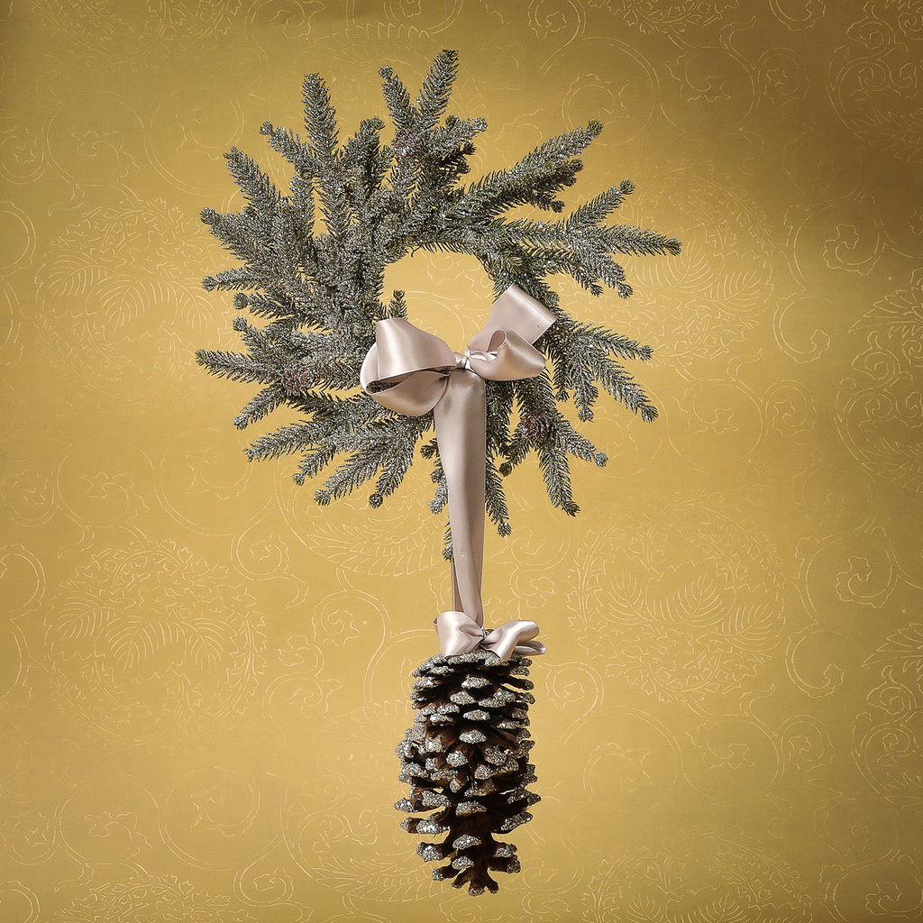 Pine Wreath with Double Bell or Pinecon