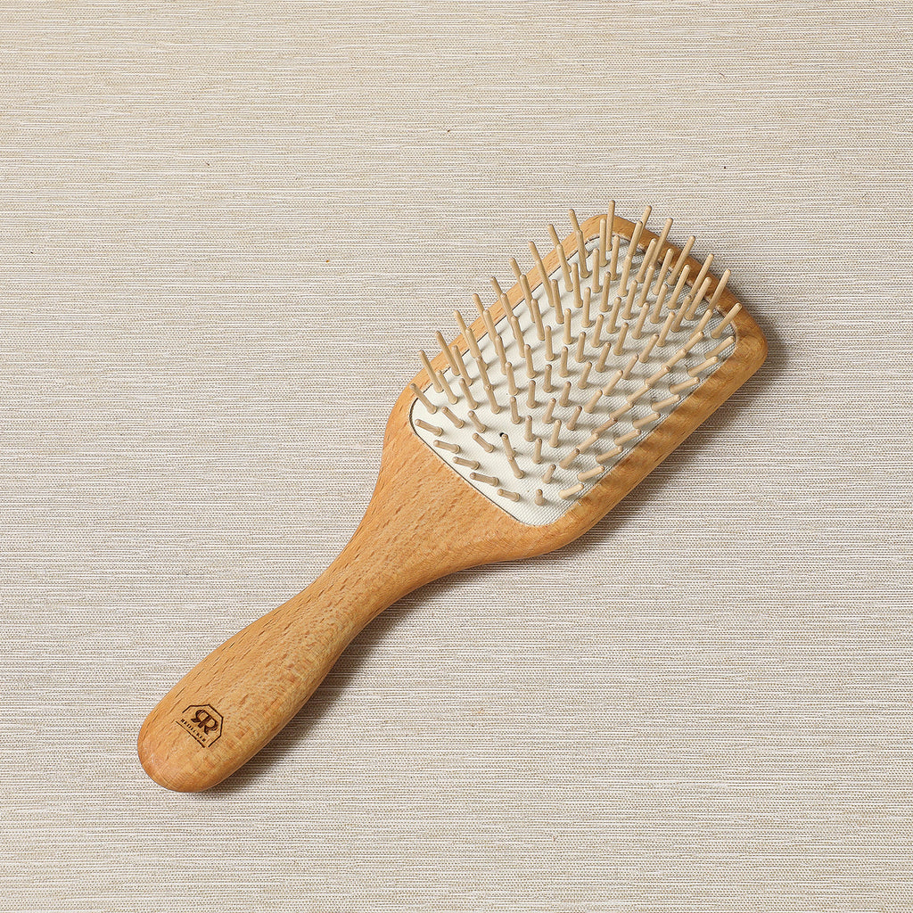 Rectangular wooden hairbrush