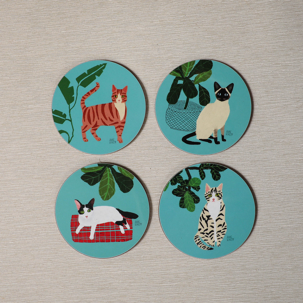 Colorful Cats Coasters