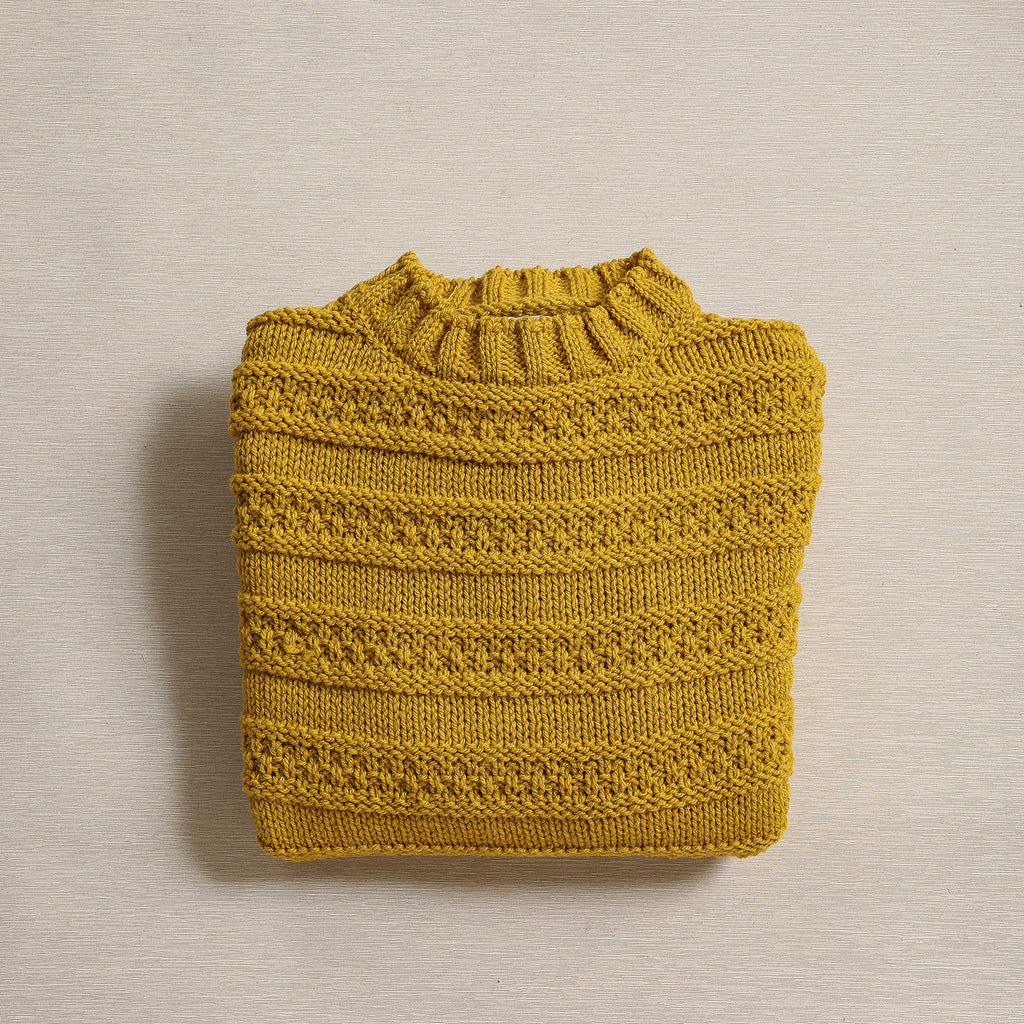 Aran stripe sweater in ochre