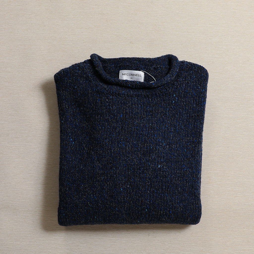 Men's classic roll neck sweater in navy