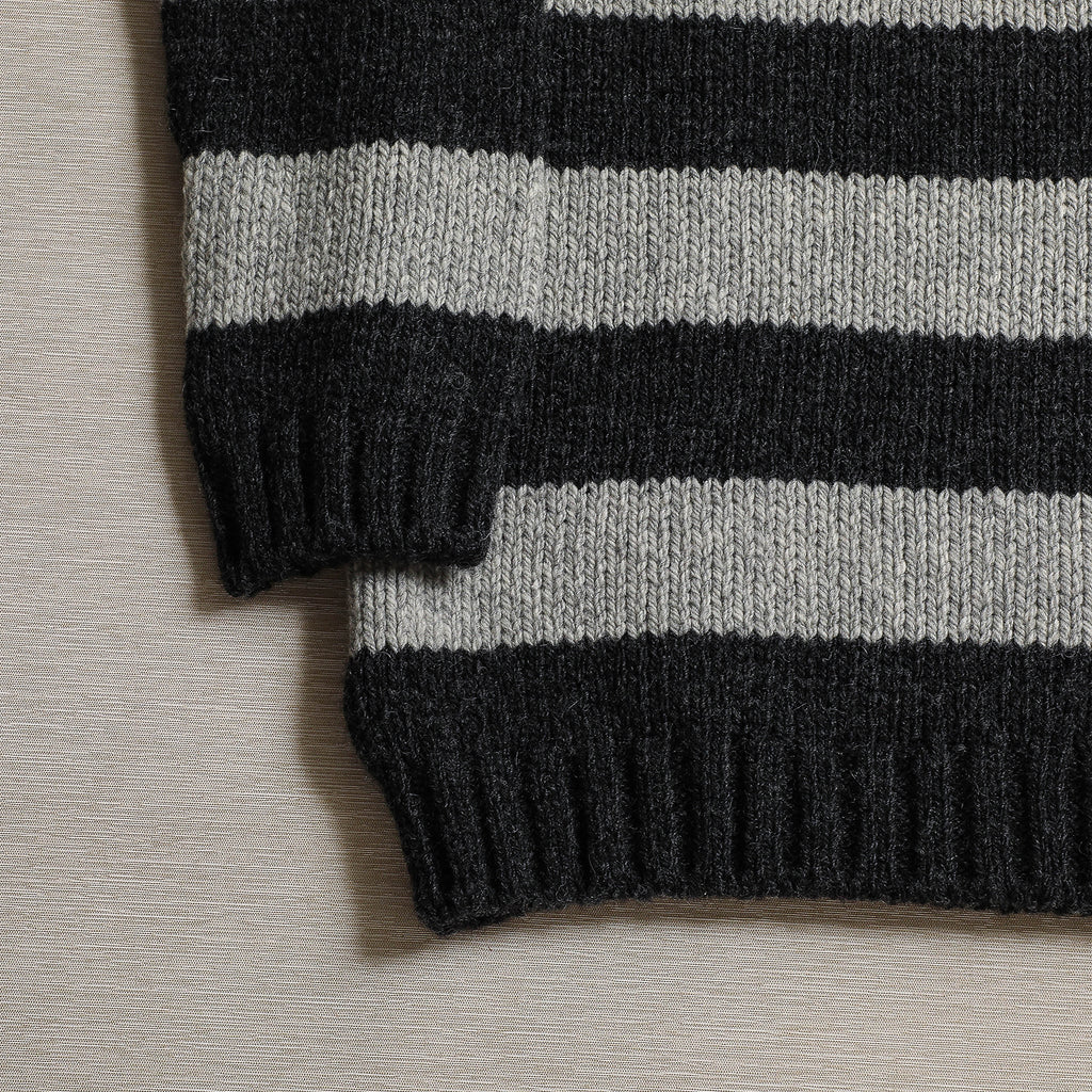 Wide stripe sweater in oatmeal