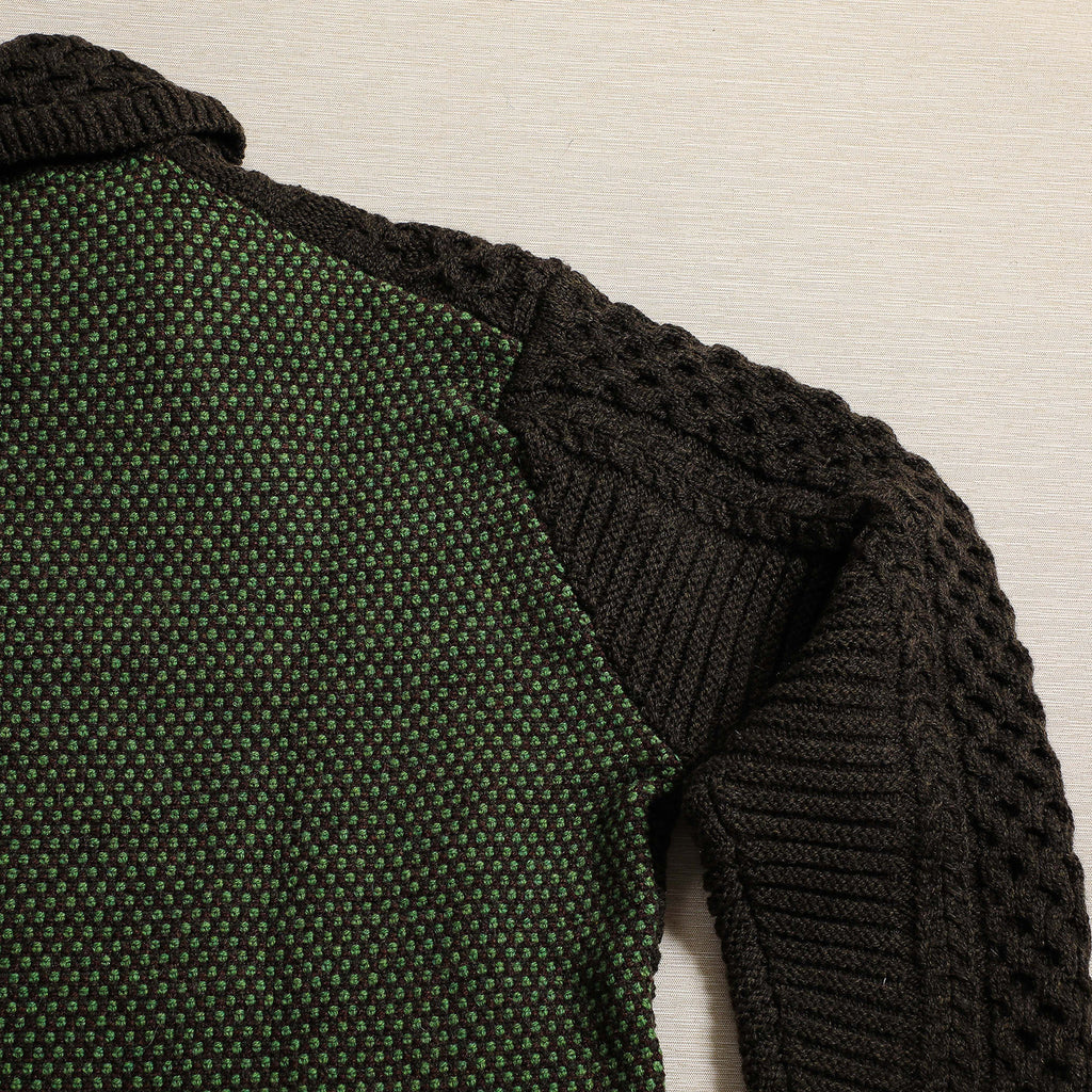 Women's diamond tweed back sweater in acorn