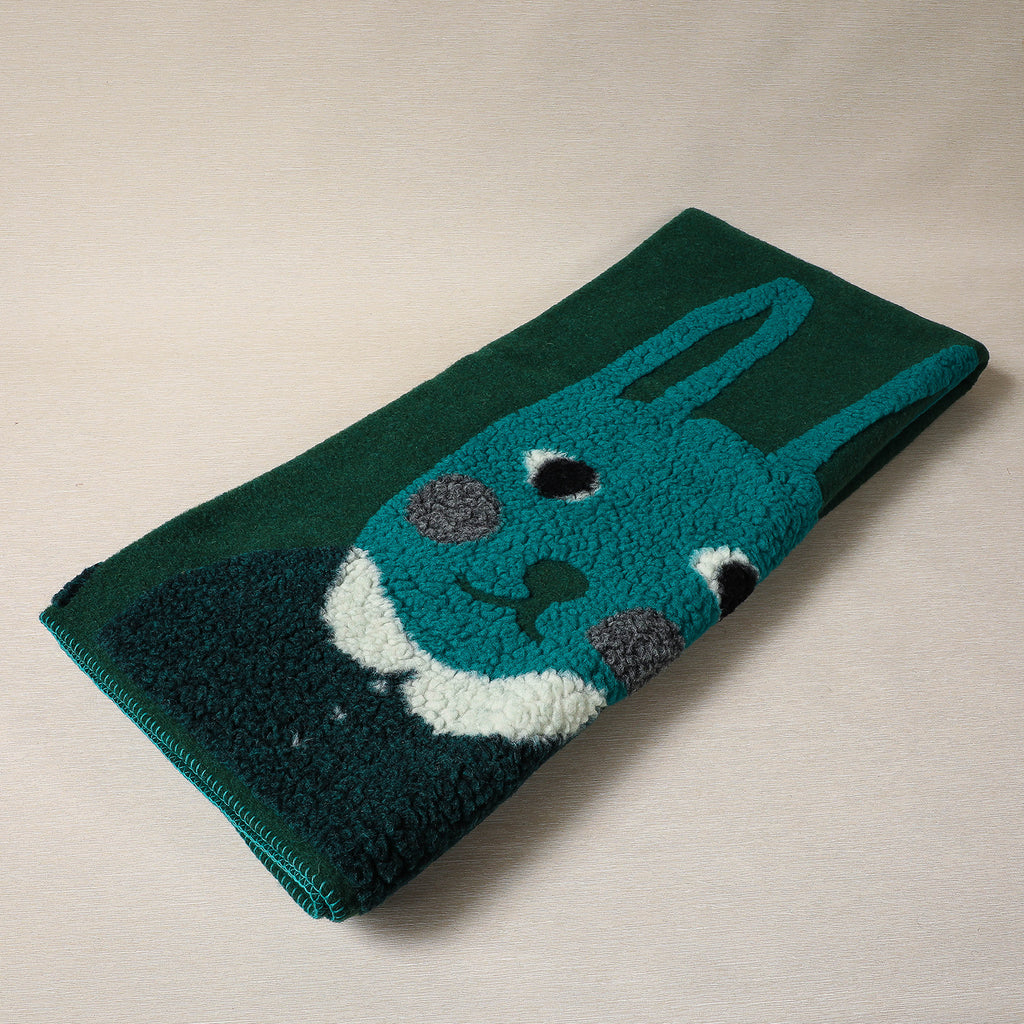 Bunny textured wool blanket