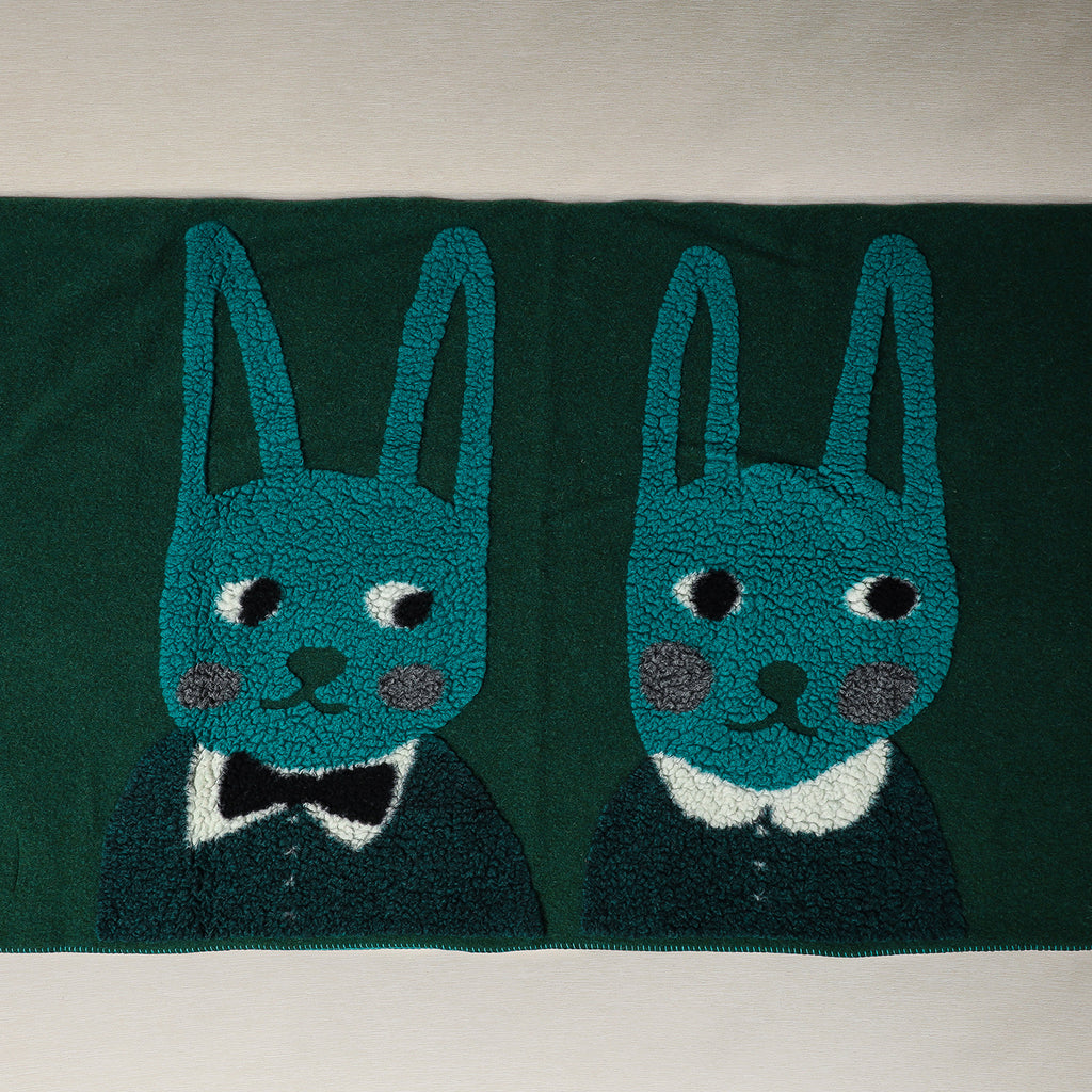 Bunny textured wool blanket