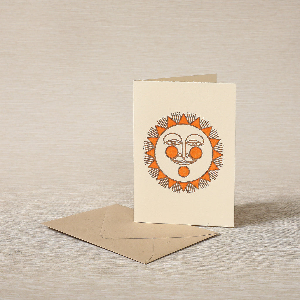 Sun letterpress blank card