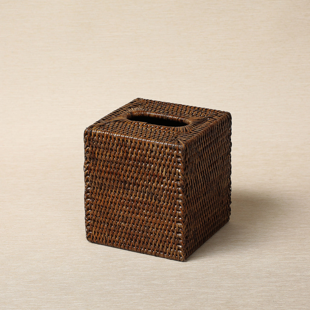 Square Rattan Tissue Box Cover
