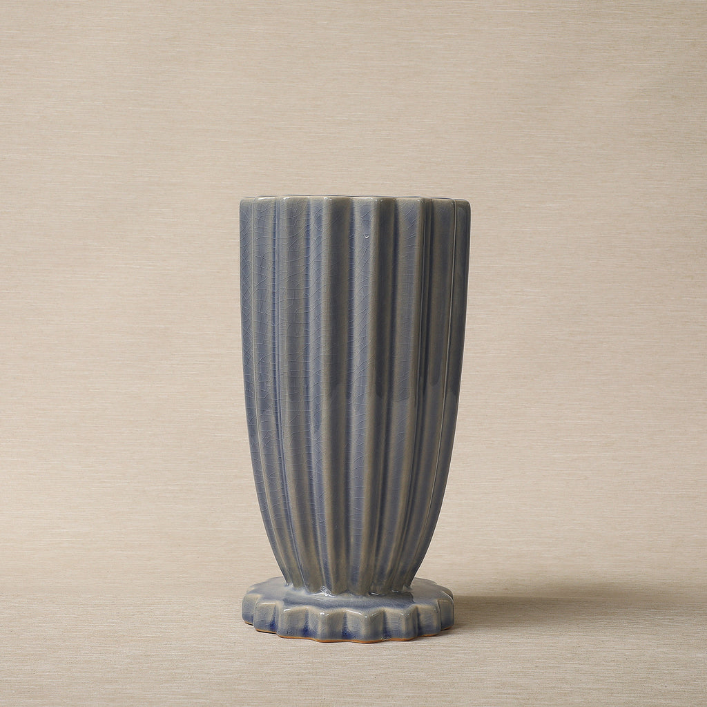 Small Willow Vase In Antique Blue