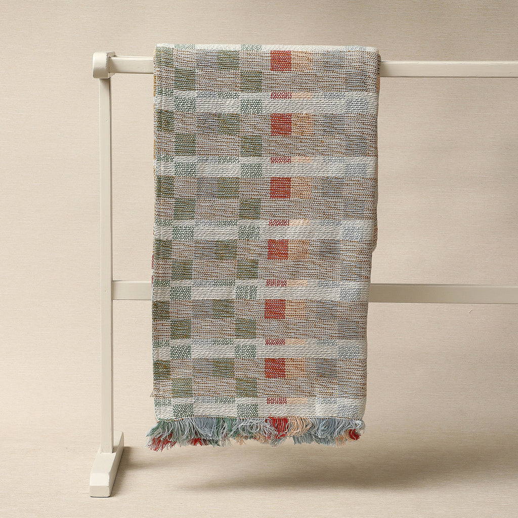Multi color cotton throw