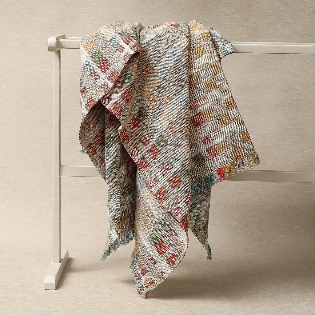 Multi color cotton throw