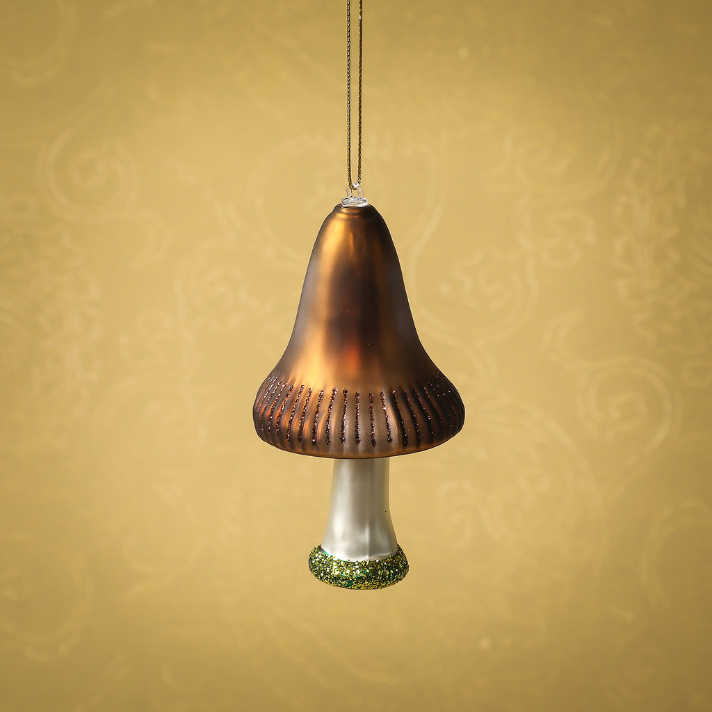 Brown forest mushroom ornament