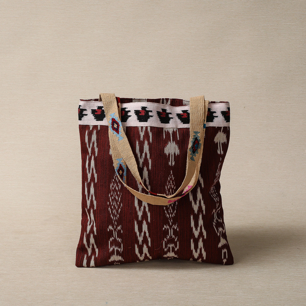 Brown ikat tote