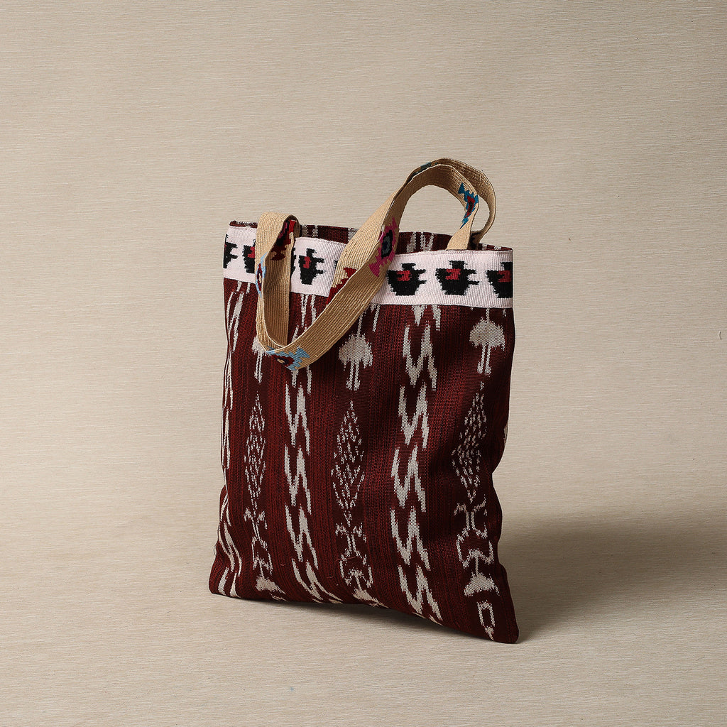Brown ikat tote