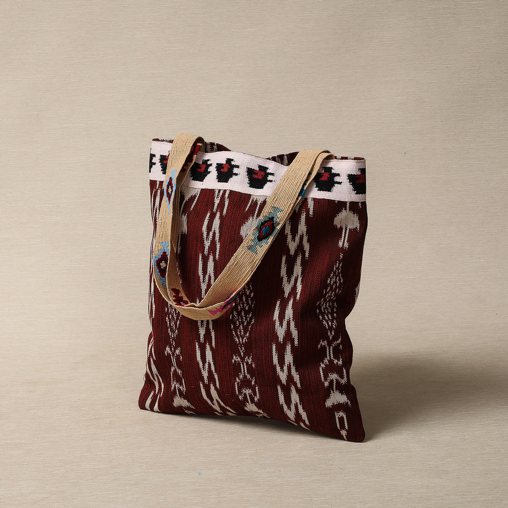 Brown ikat tote
