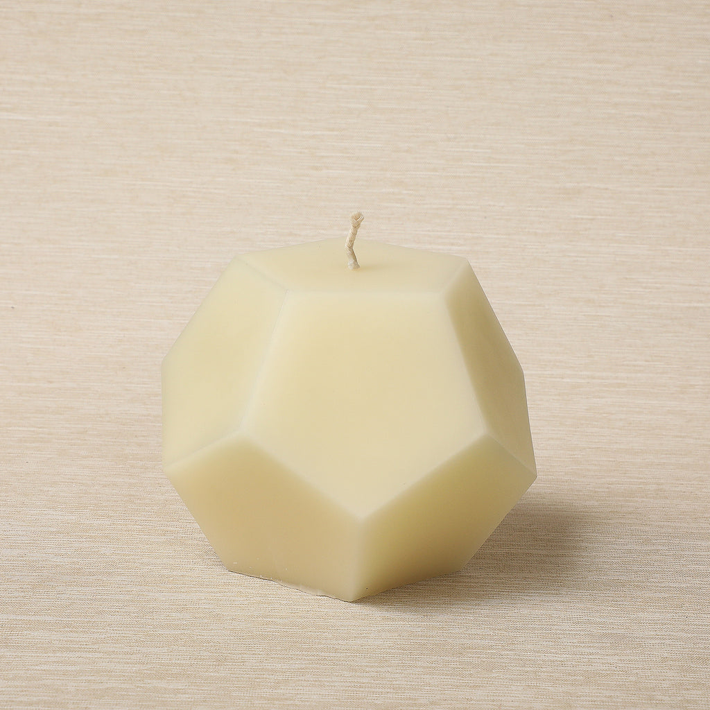 Dodecahedron beeswax candle