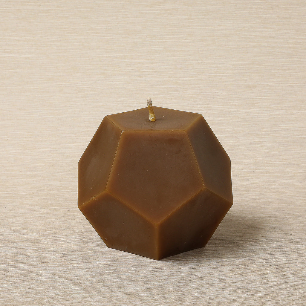 Dodecahedron beeswax candle