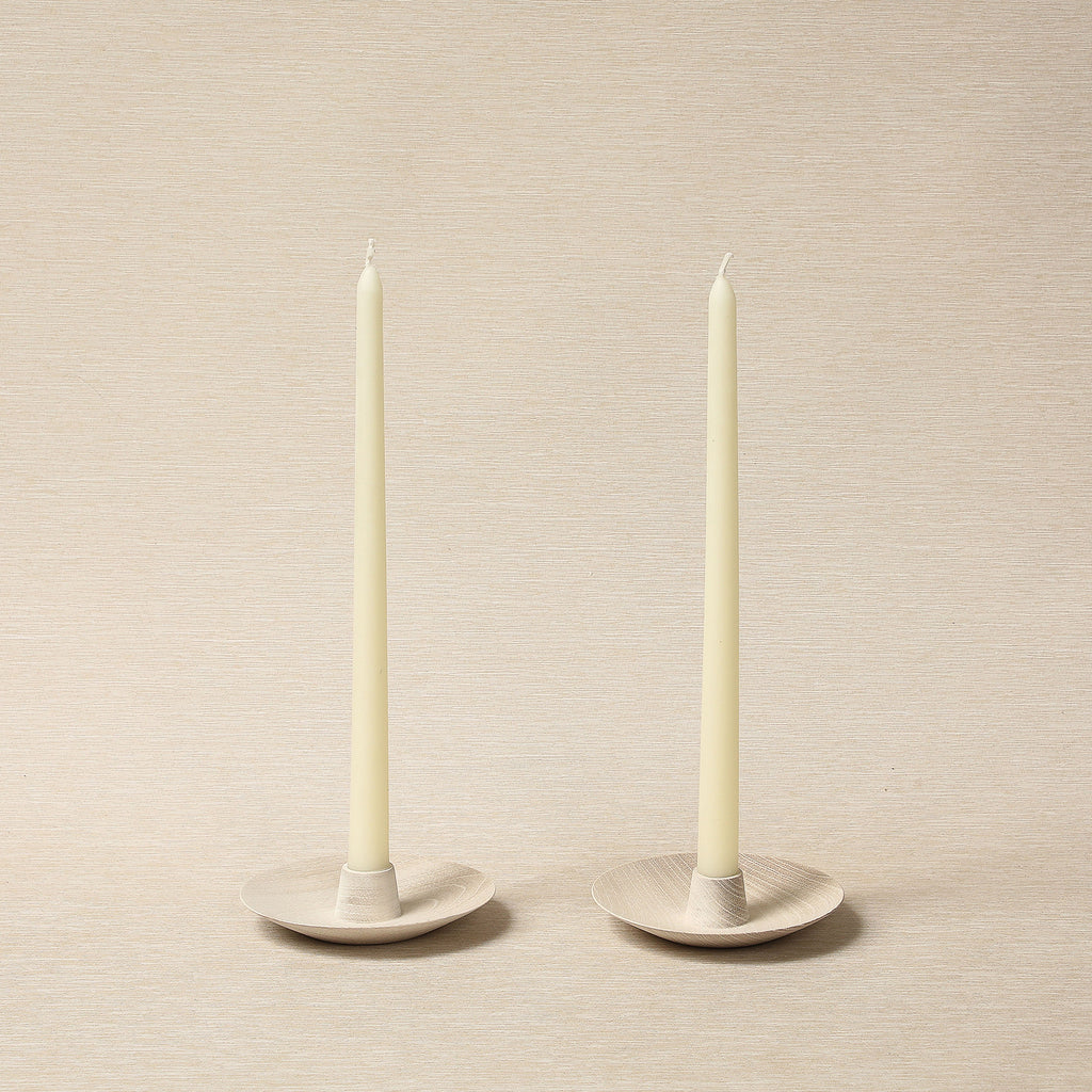 12" Hand-poured beeswax candles, pair