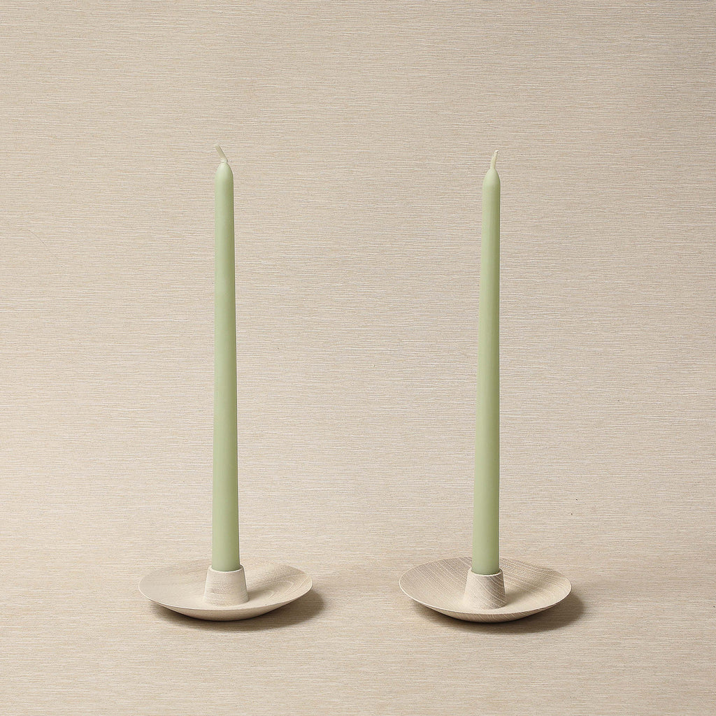12" Hand-poured beeswax candles, pair