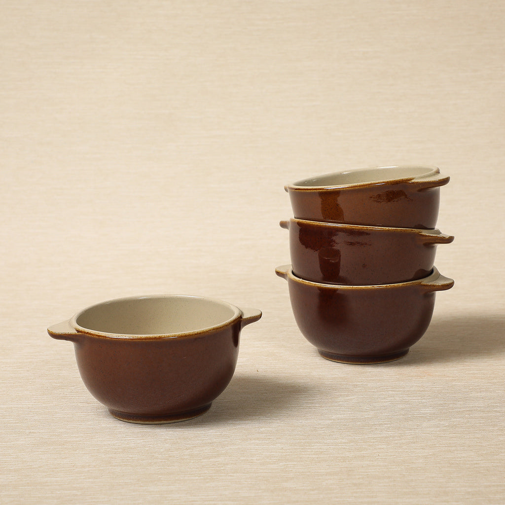 Poterie Renault small handled bowl brown