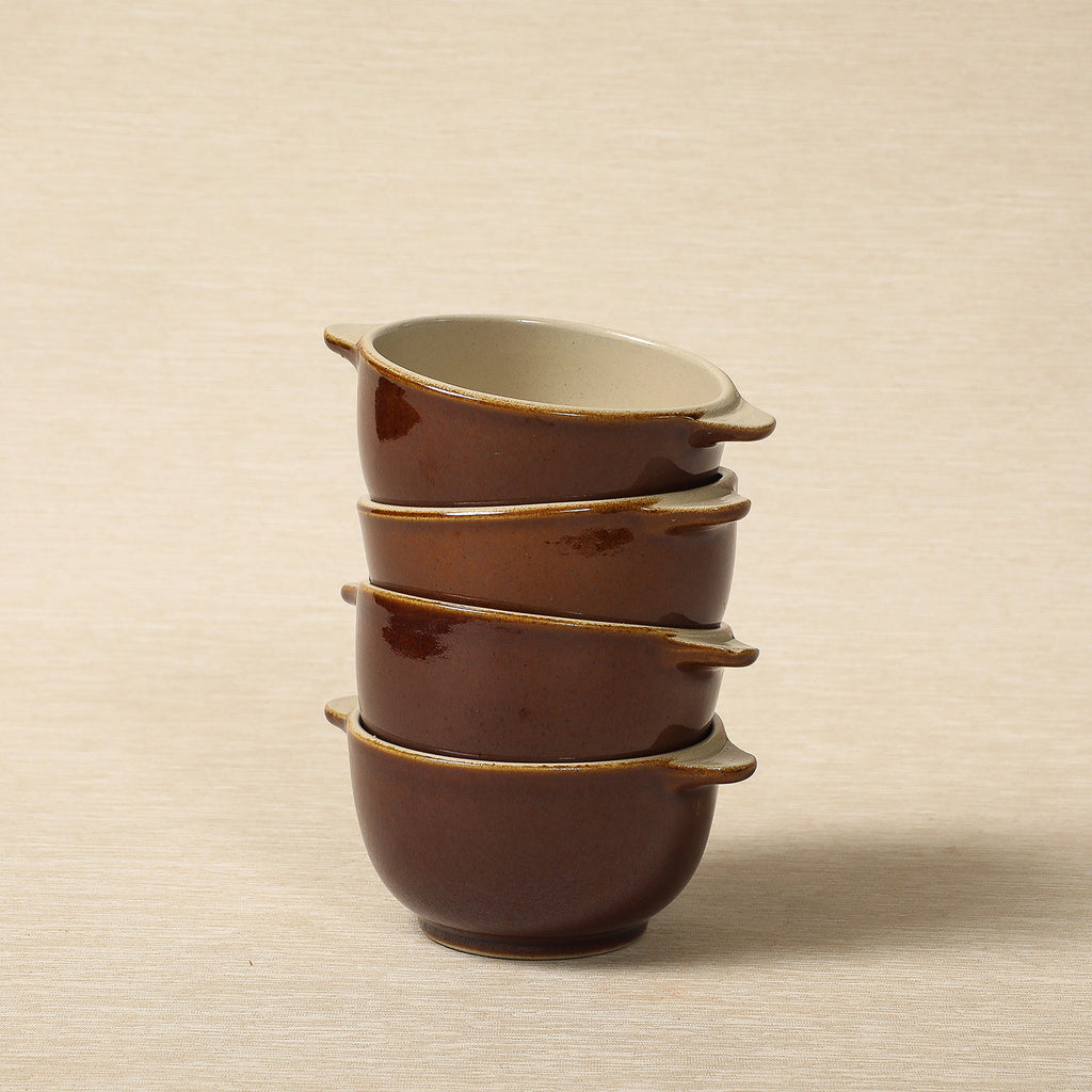 Poterie Renault small handled bowl brown