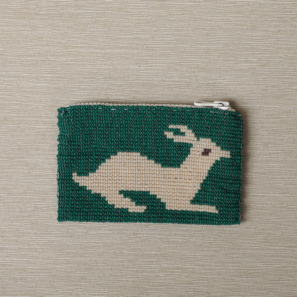 Beaded coin purse with animal