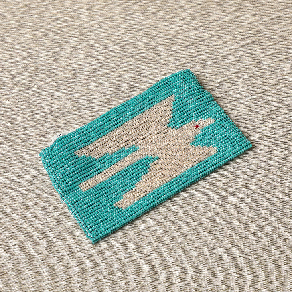 Beaded coin purse with animal