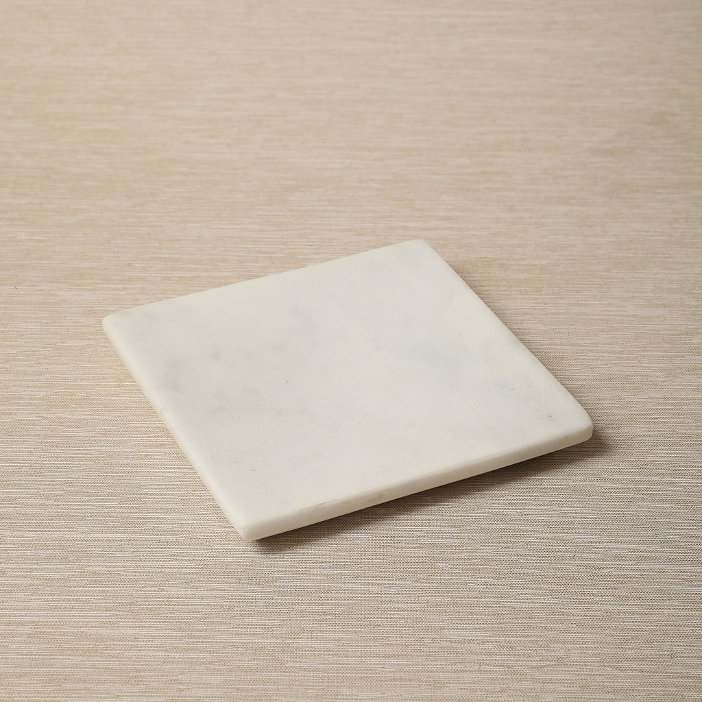 Square white marble dish