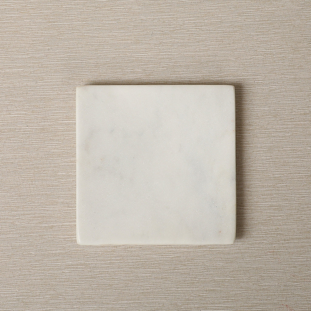 Square white marble dish