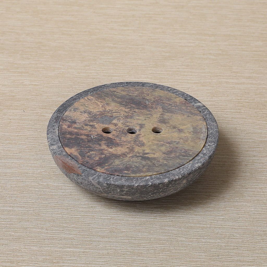 Round soap stone soap dish