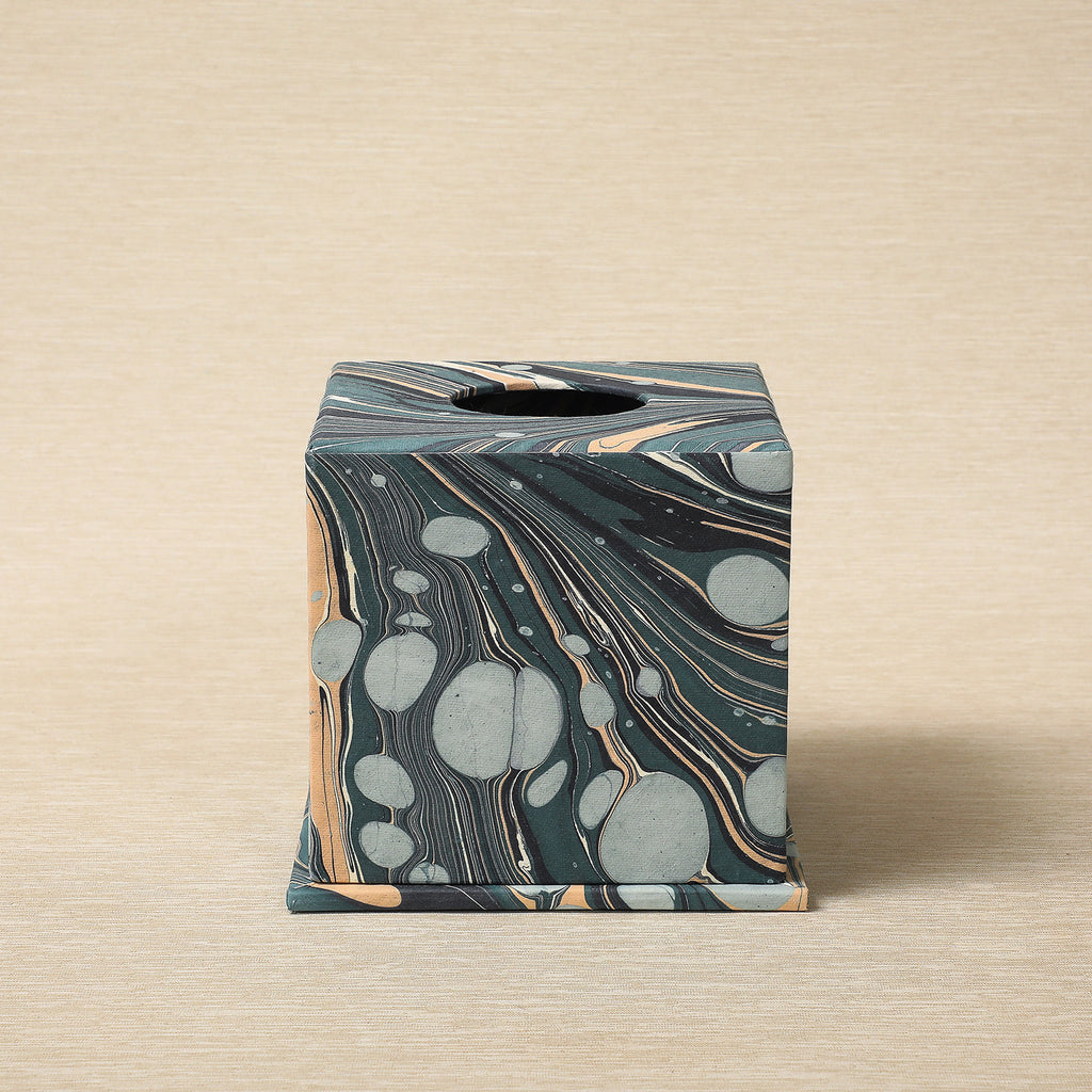 Hand Marbled tissue box cover