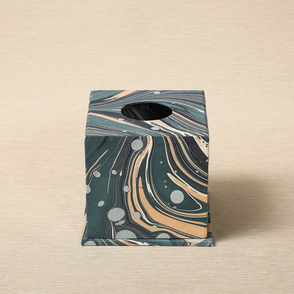 Hand Marbled tissue box cover