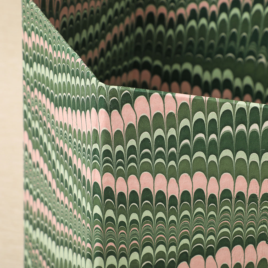 Collapsible Marbled  Paper Wastepaper Bin