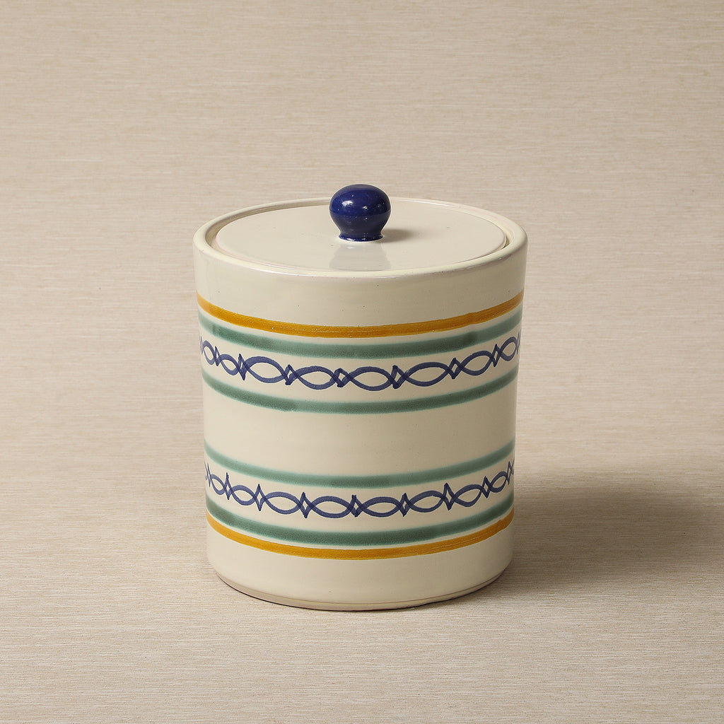Handpainted jar or ice bucket