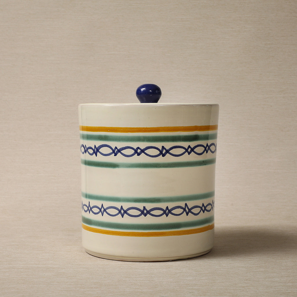 Handpainted jar or ice bucket