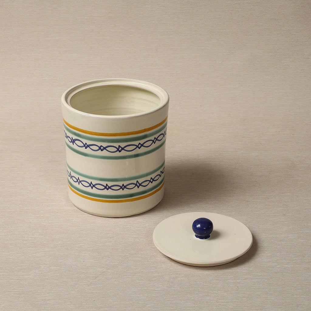 Handpainted jar or ice bucket