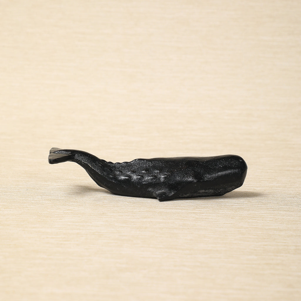 Whale iron paperweight