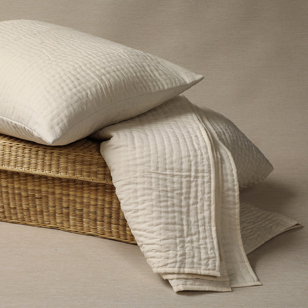 Butter Kantha Stitched Quilts and Sham