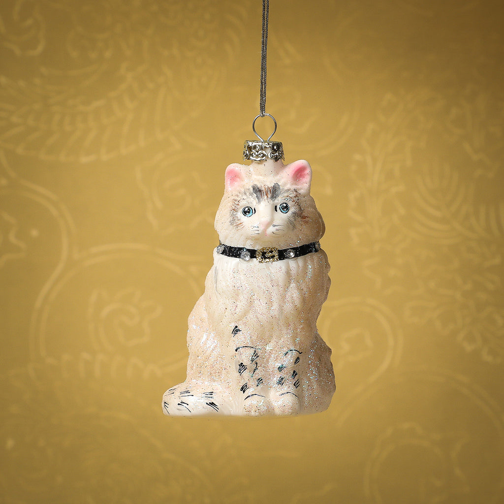 Ragdoll cat glass ornament