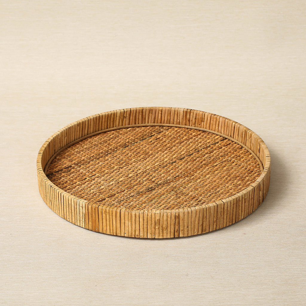 Round Rattan Tray | Copper Beech