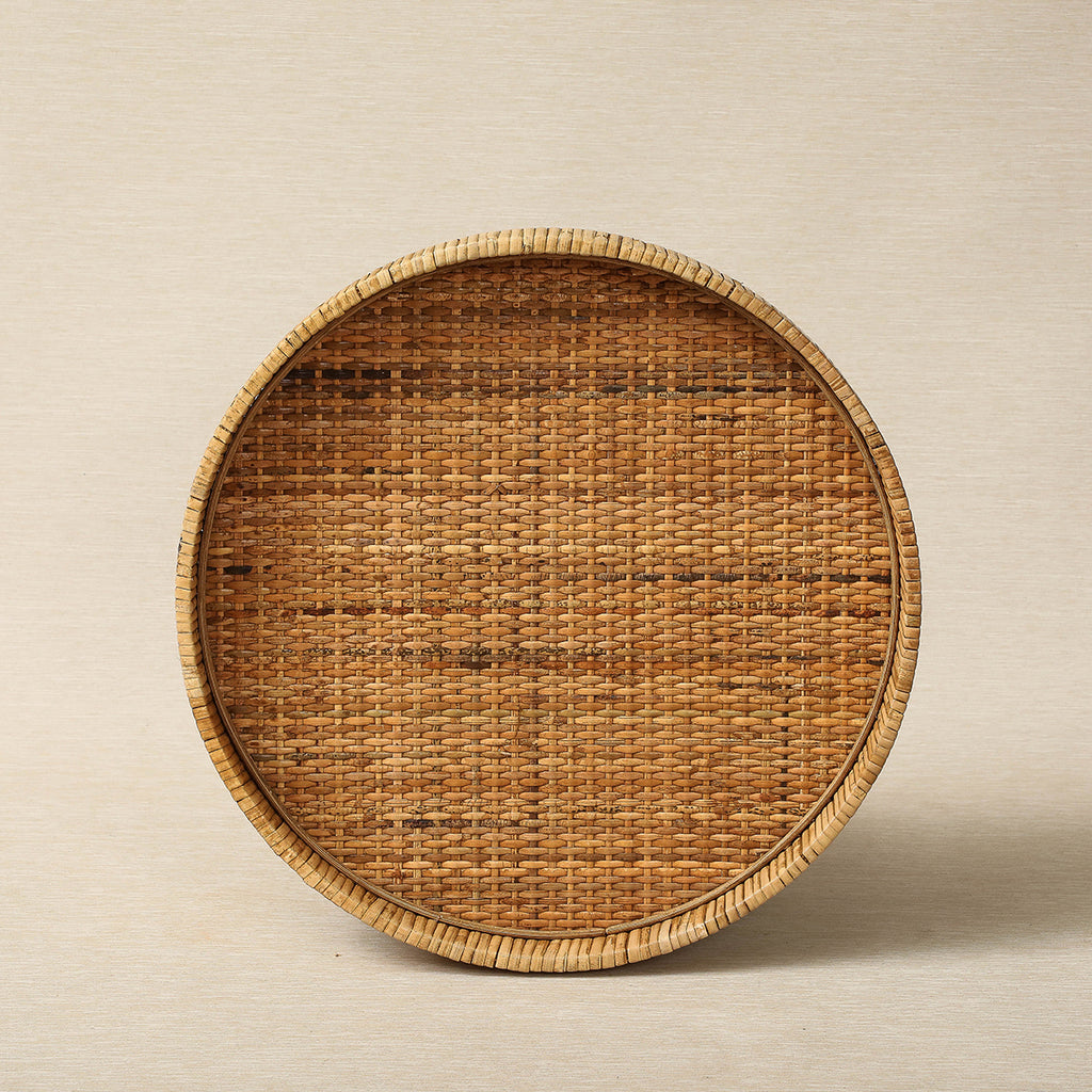Round Rattan Tray | Copper Beech
