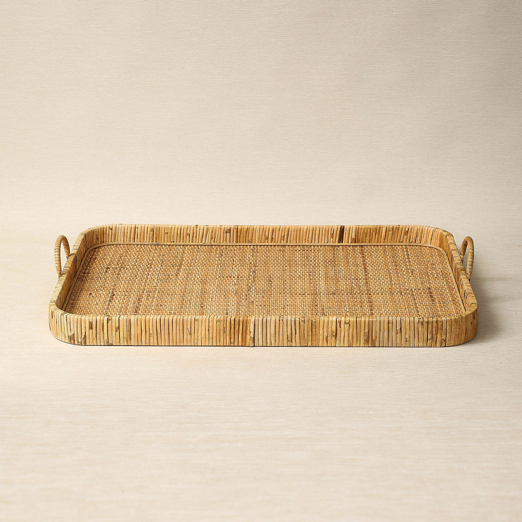 Rectangular Rattan Tray | Copper Beech