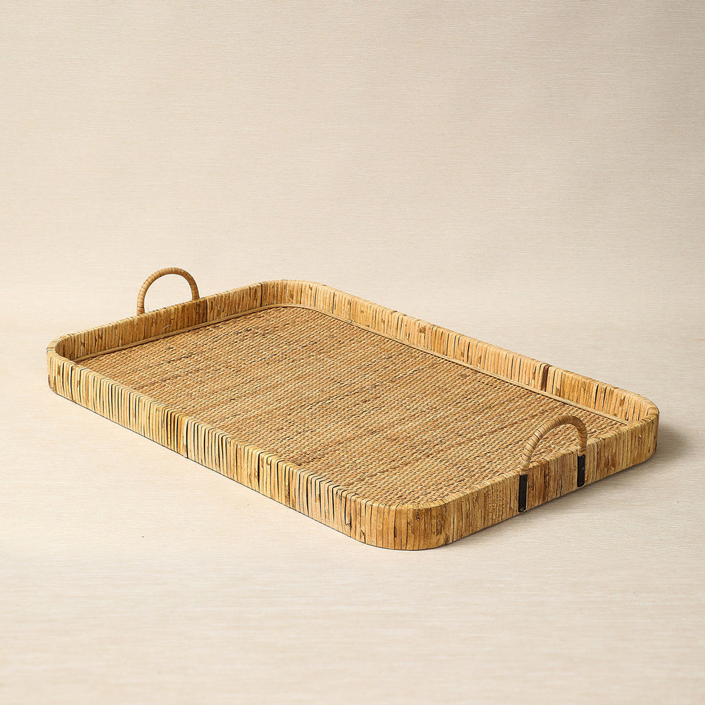 Rectangular Rattan Tray | Copper Beech