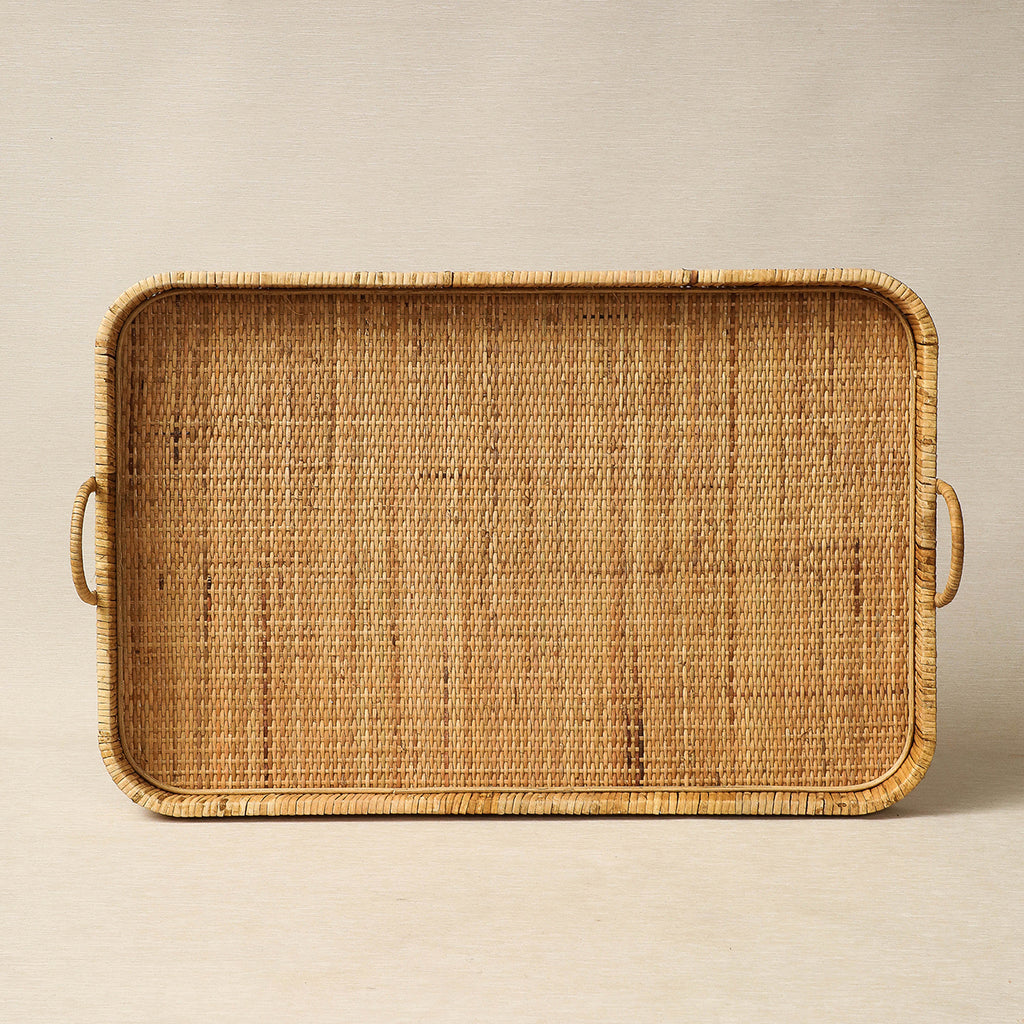 Rectangular Rattan Tray | Copper Beech