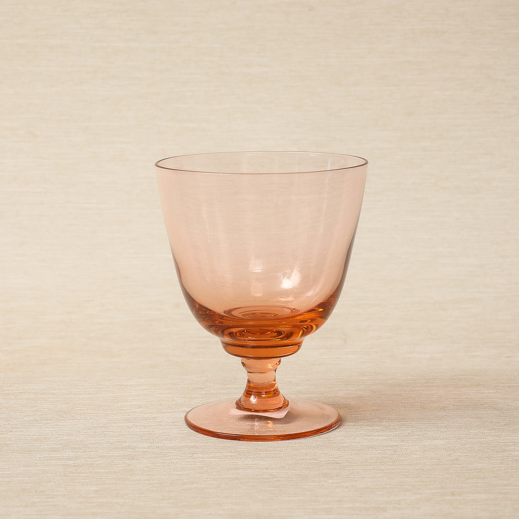 Rose blown glass footed tumbler