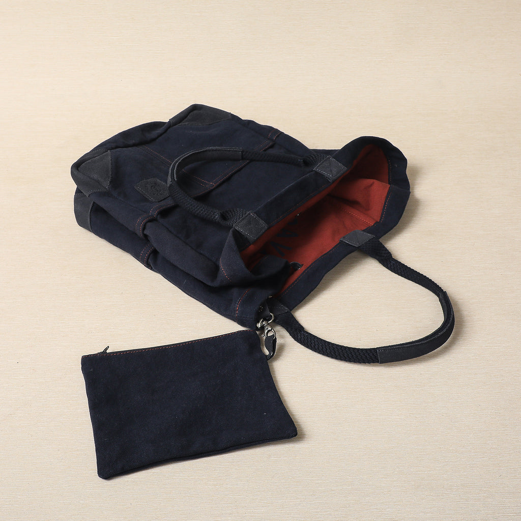 Navy Cotton Canvas Totes