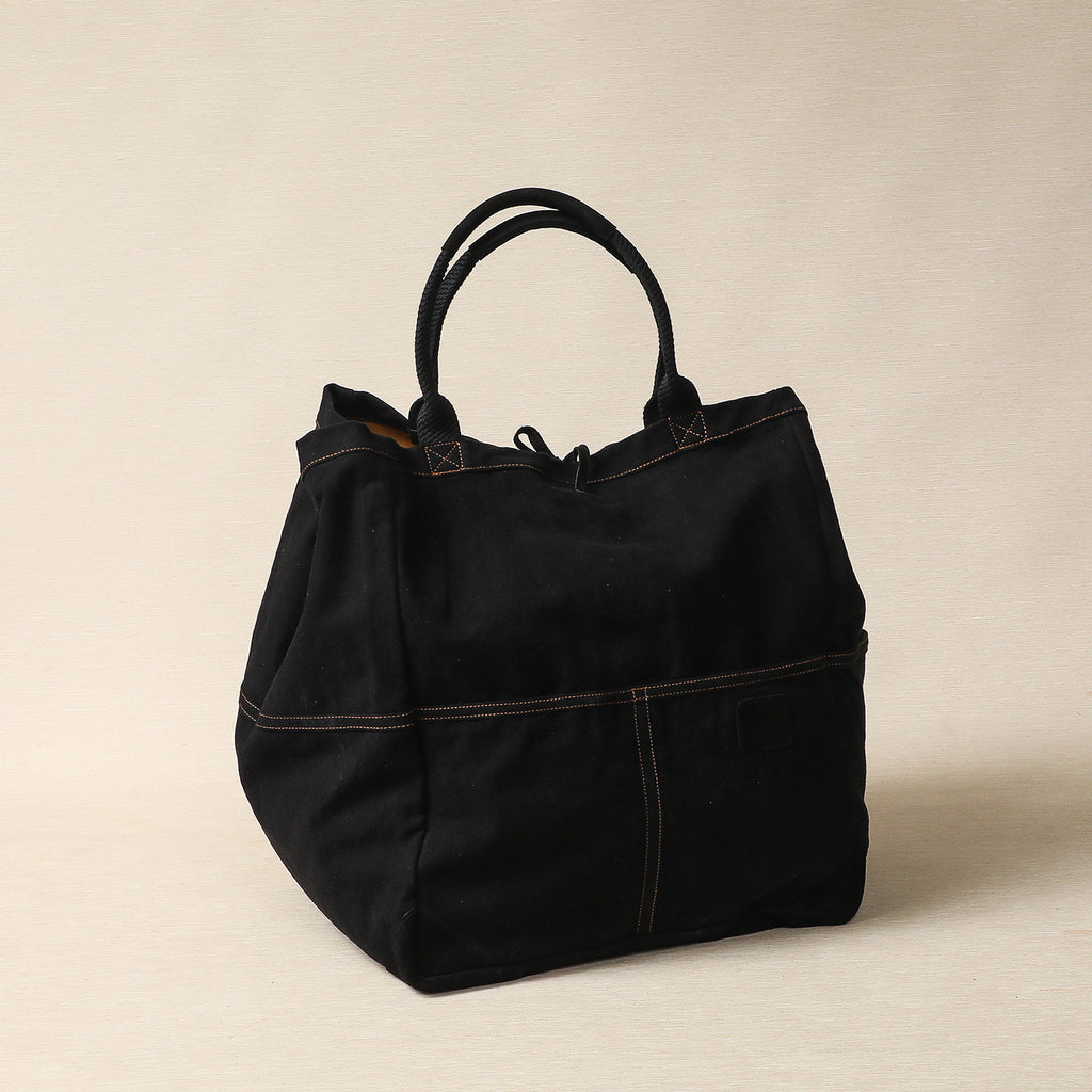Extra large black canvas tote
