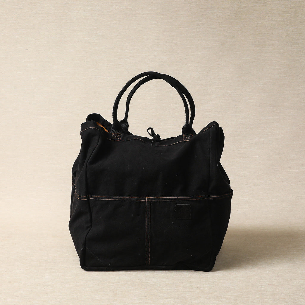 Extra large black canvas tote