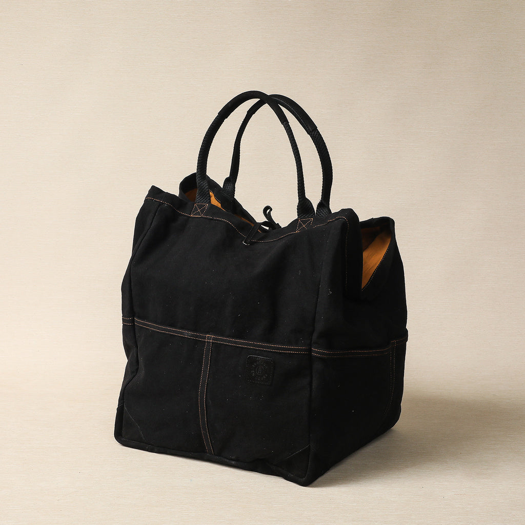 Extra large black canvas tote