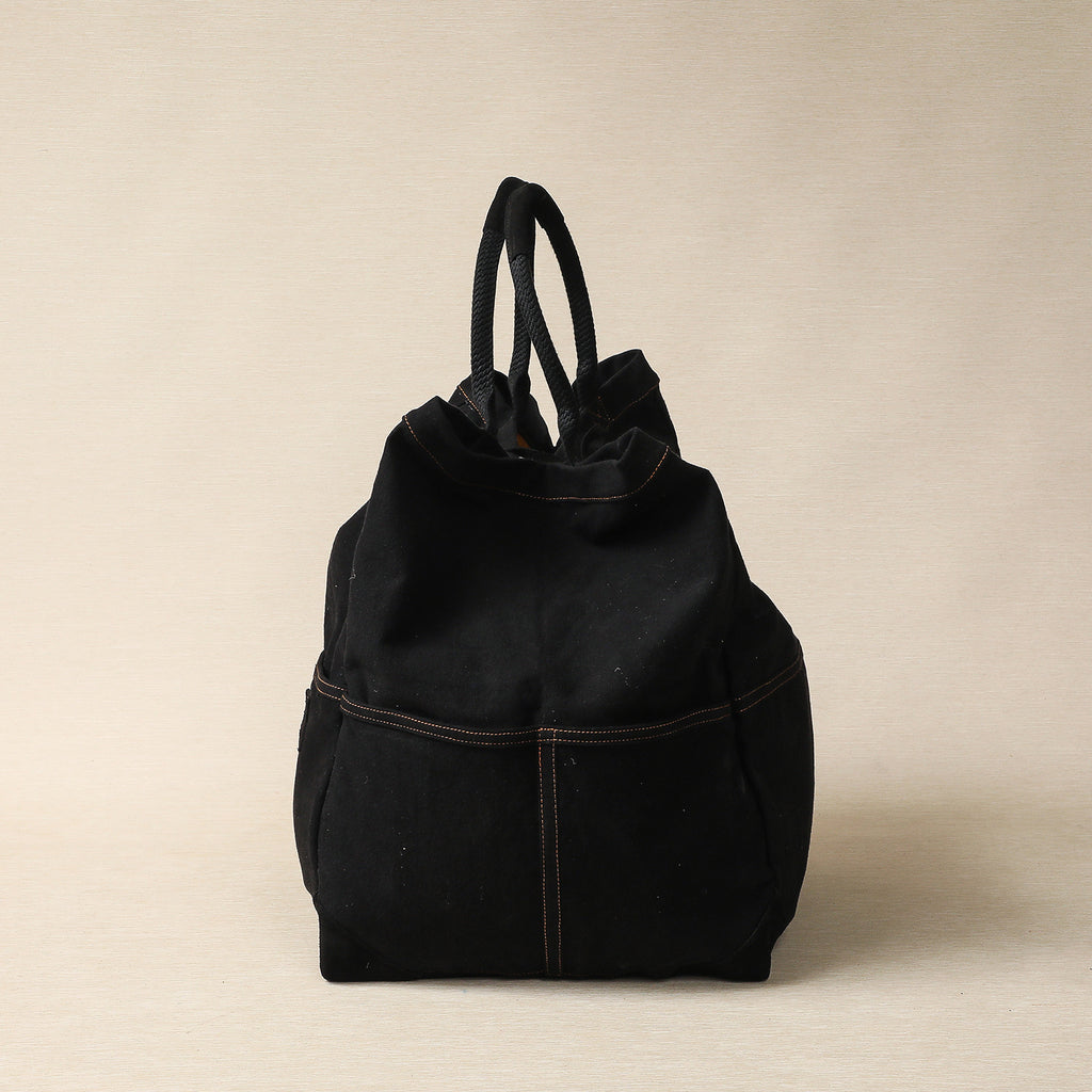 Extra large black canvas tote