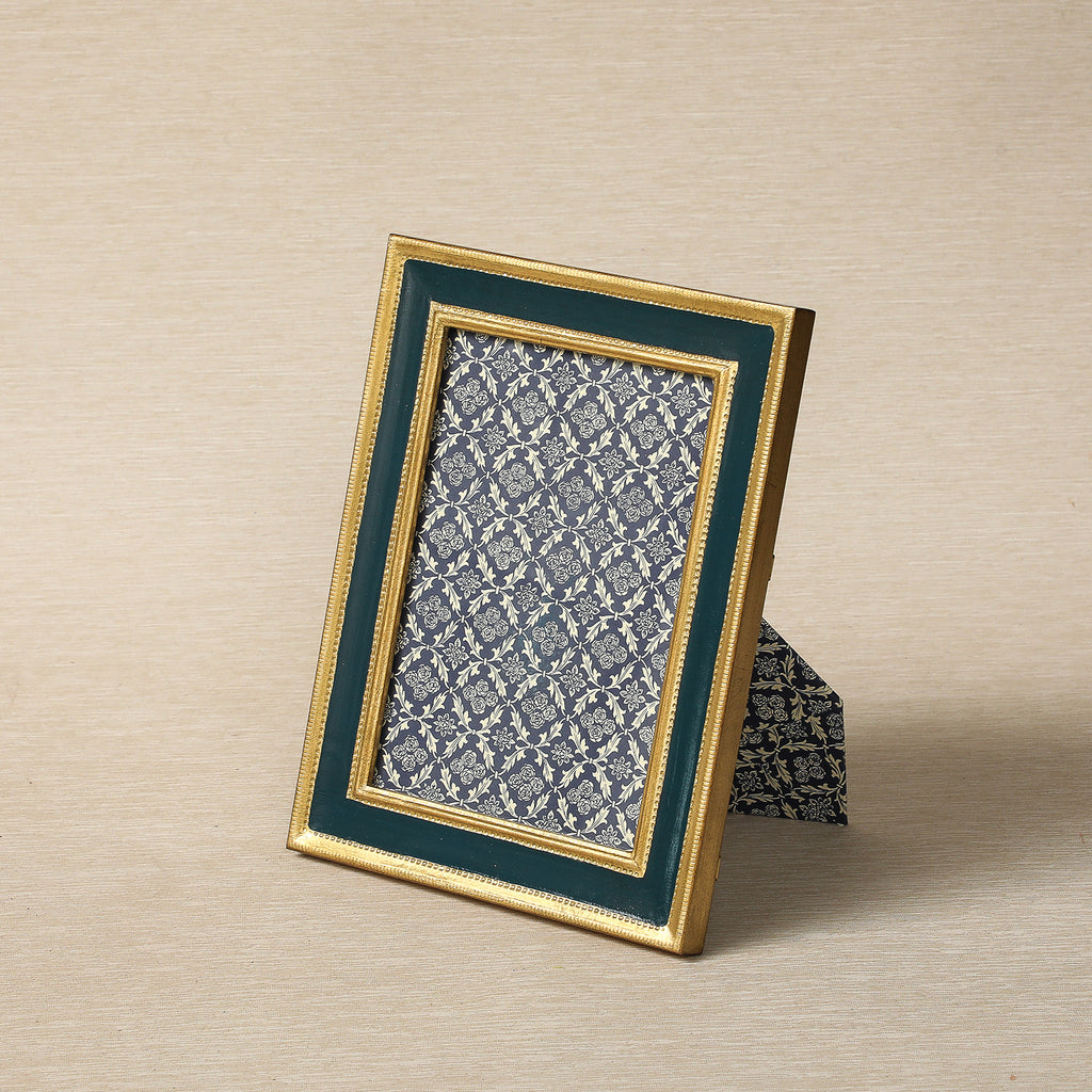 Classico cobalt blue with gold leaf picture frame, 5" x 7"